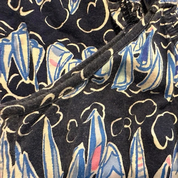 LILLY PULITZER: Loro Romper; Low Tide Navy Sails and Stripes, Small - Picture 3 of 8